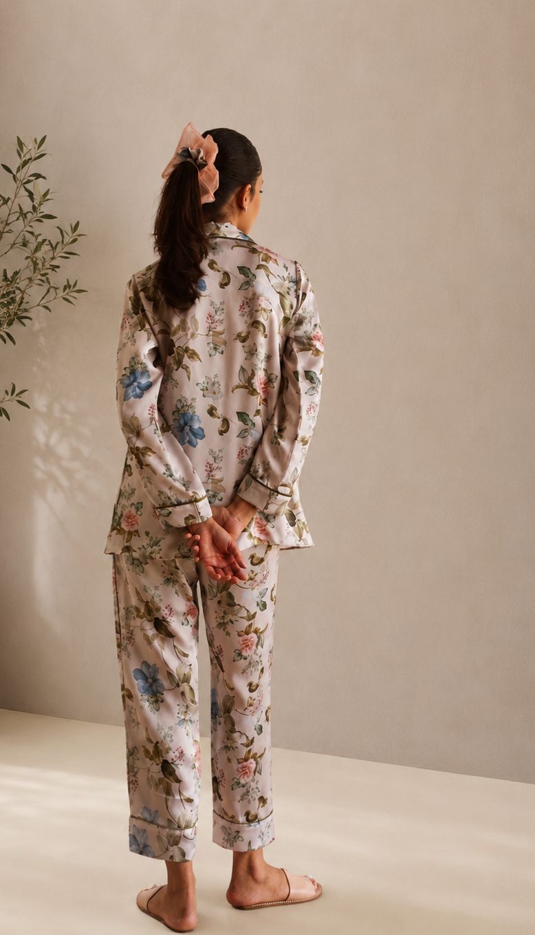 Floral Silk Pyjama Set