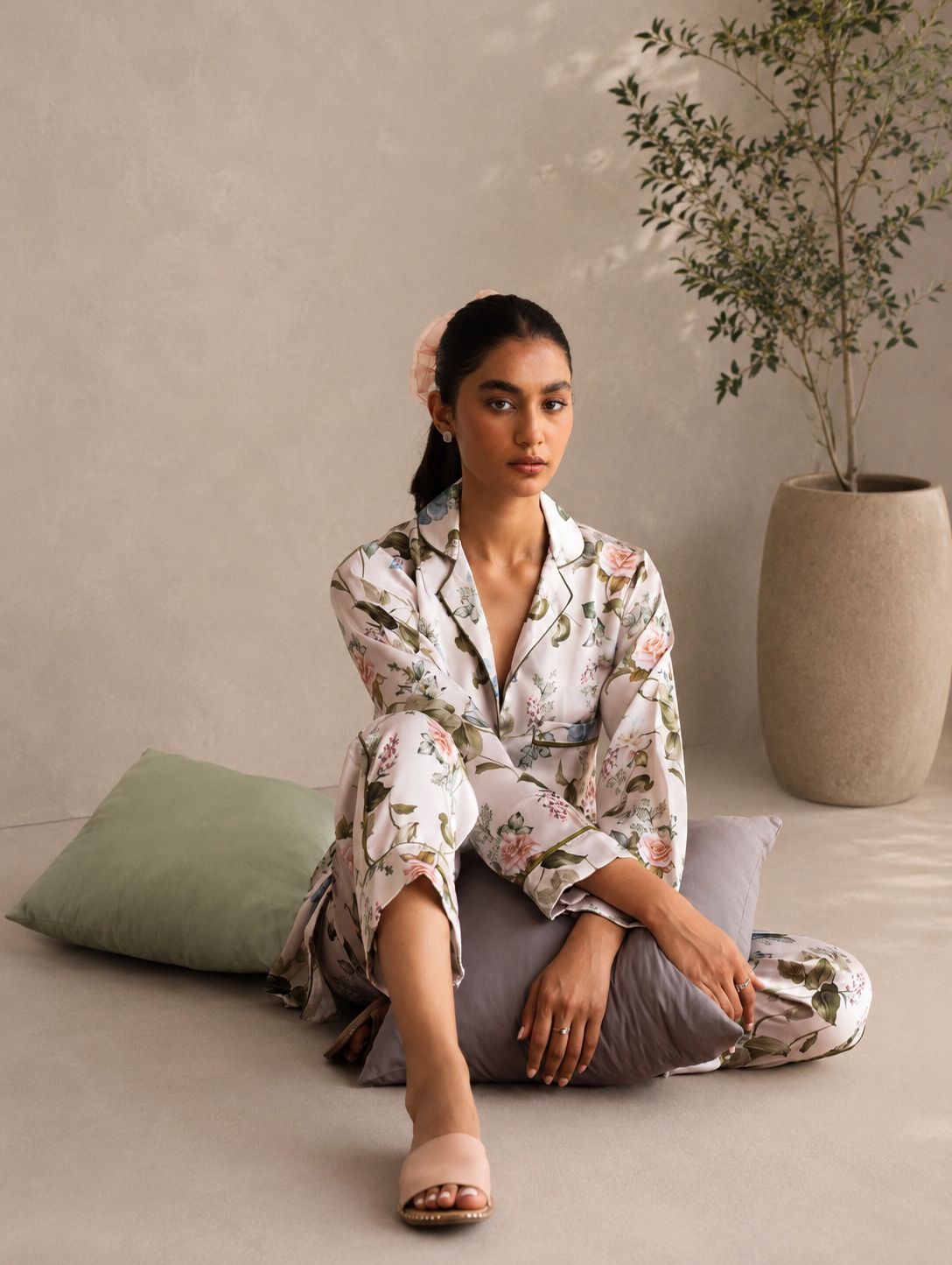 Floral Silk Pyjama Set