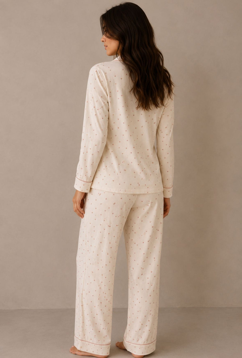 Soft Jersey Pink Heart  Pyjama Set