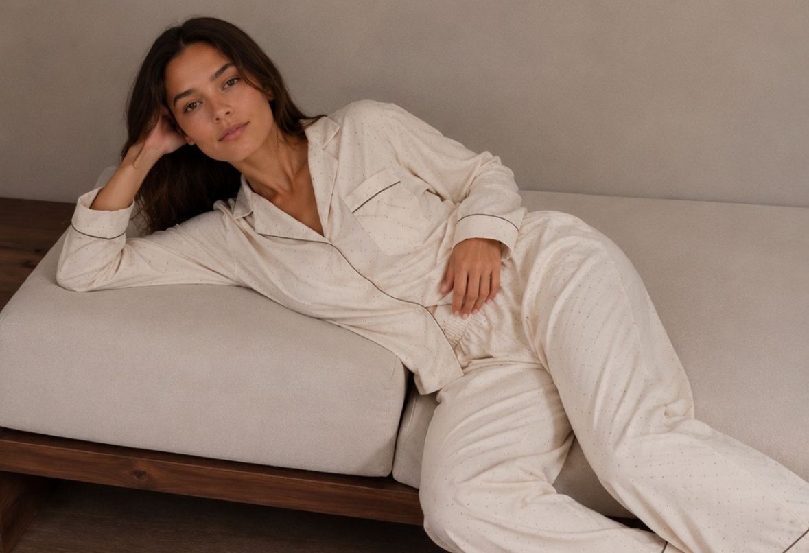 Soft Polka Dot Jersey Pyjama Set
