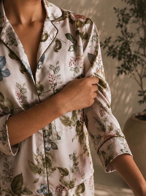 Floral Silk Pyjama Set